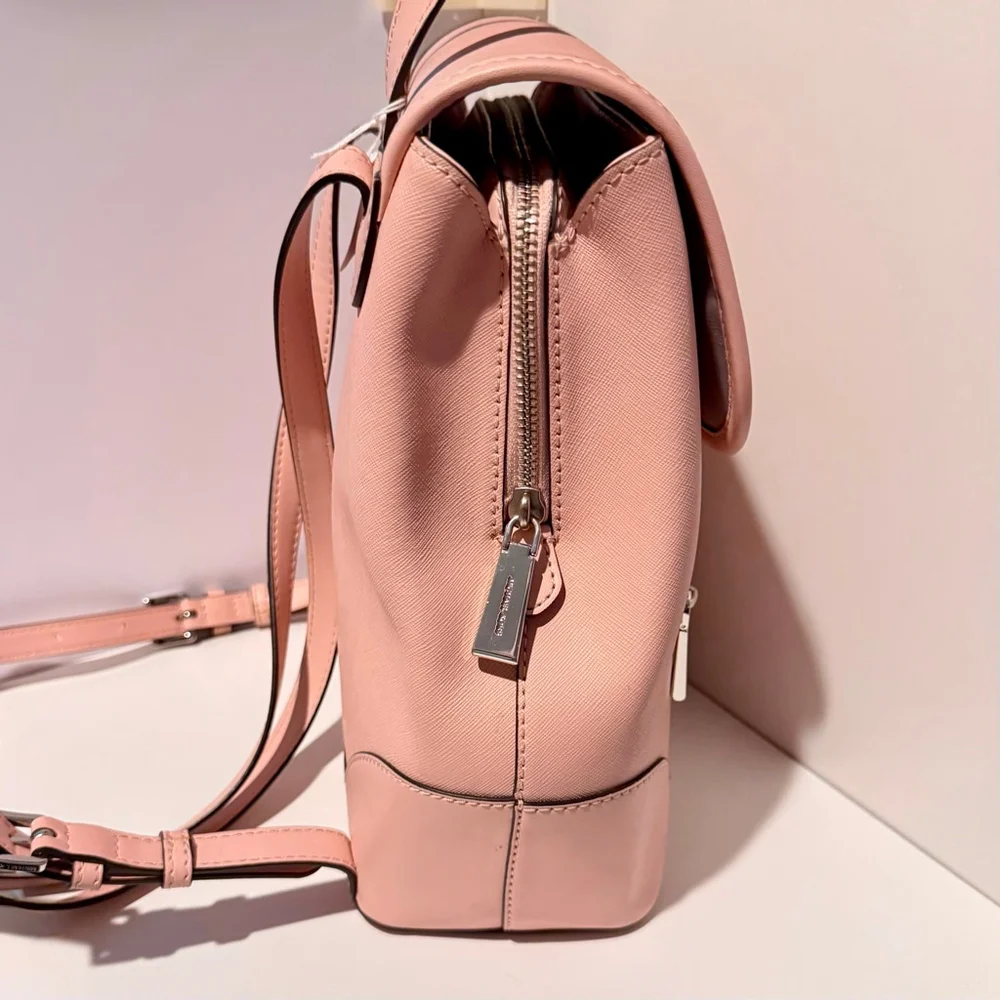 NEW Michael Michael Kors Harrison Medium Saffiano Leather Backpack Powder Pink N